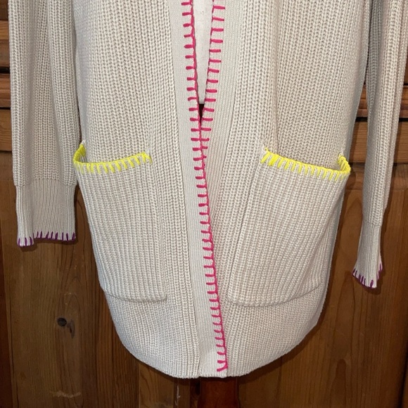 COPY - NWT Kerri Rosenthal Smiley 😊 Face Hooded Cardigan Multicolor Stitching S… - Picture 13 of 17